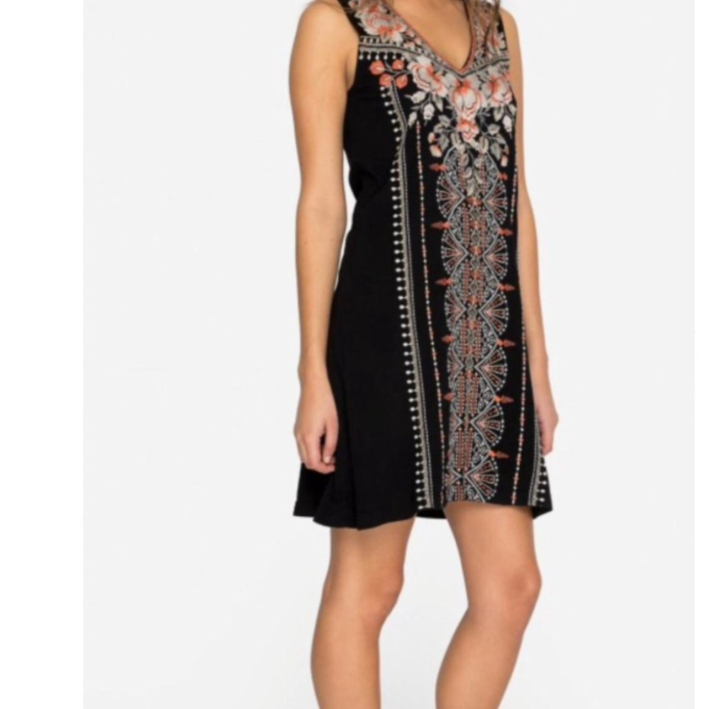 JOHHNY WAS EMBROIDERED TANK DRESS, Size Small
